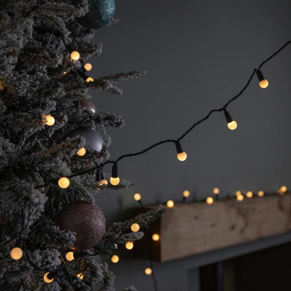 Samuel Alexander 50 LED Pearl Berry Multi-Action Christmas String Lights in Warm White