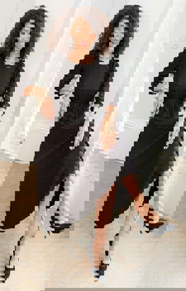 Alie Street London Kimberly Midi Dress (Sparkle Black)