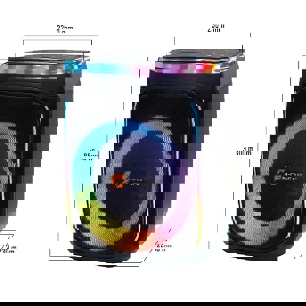 N-Gear | Flash Banger 606 Karaoke Set Bluetooth Speaker Party Box with Wireless Microphone Black