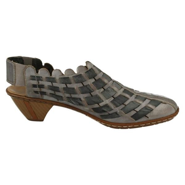 Rieker Ladies Rieker Sling Back Shoes With Woven Detail 46778