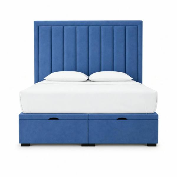 Great British Beds Zara Divan Ottoman Bed - Blue Plush