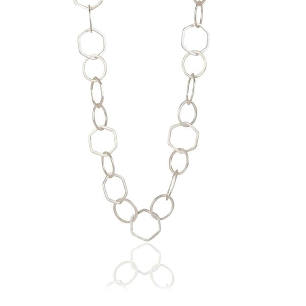 Hexagonal Loop Chain Silver 22"(56cm) - Lila Rasa