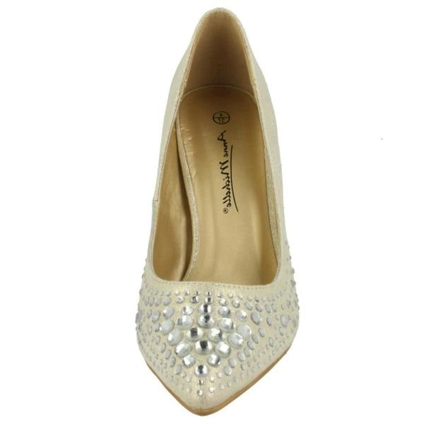 Spot On Ladies Spot On Diamante Court Shoes F90061