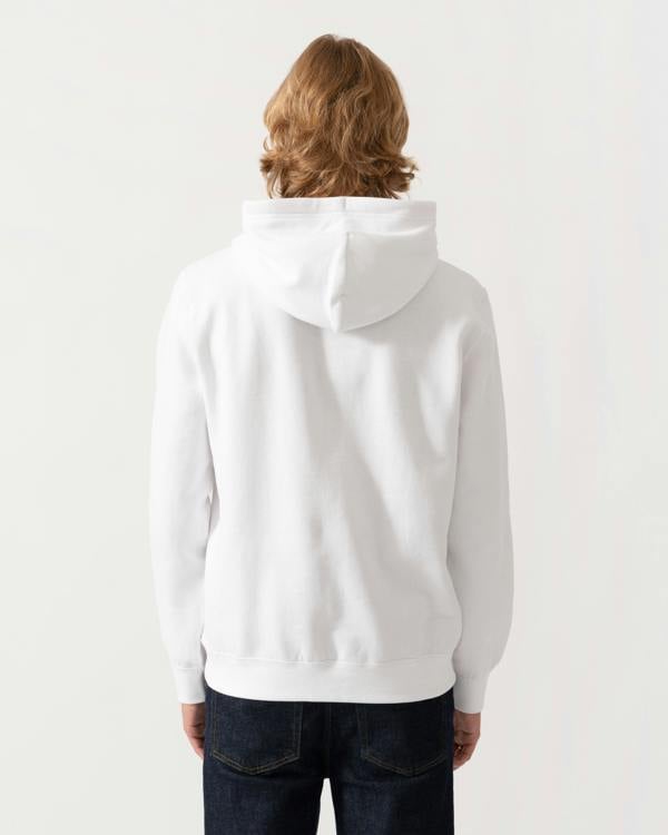 Back of the Tommy Hilfiger Essential Fleece Mens Hoodie - White