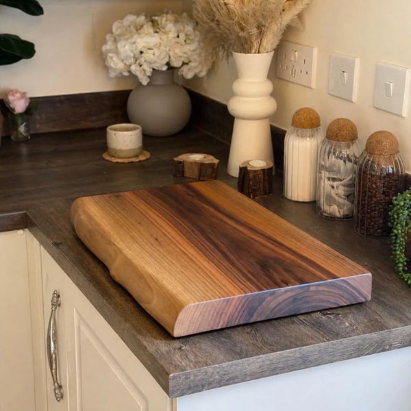 Giraffes & Craftz Live Edge Black Walnut Chopping Board James Martin Style Cutting Block