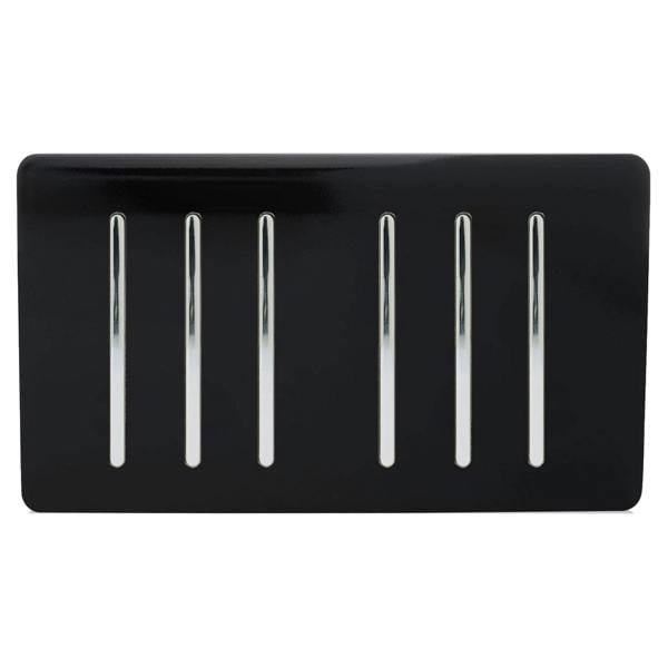 Trendi Switch 6 Gang 1 or 2 Way Light Switch in Piano Black