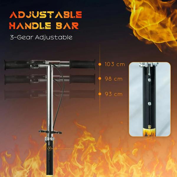 Black adjustable handlebar kick scooter with height hardware and stem