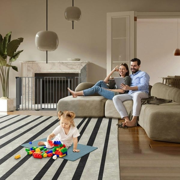 Safetots Multi Panel Fire Surround, 51cm Deep x 138cm Wide, Grey, 70cm Tall, Child and Pet Safety, Baby and Toddler Fire Guard