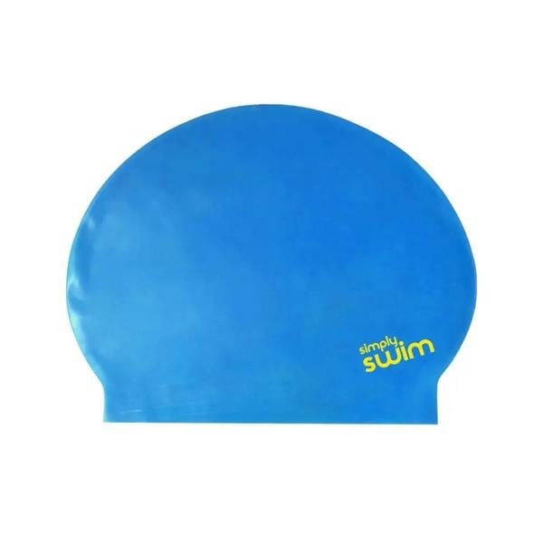 Blue Simply Swim solid colours latex cap for adults
