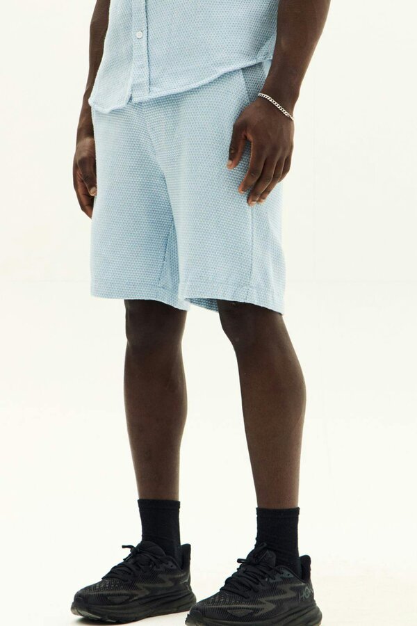 Men’s Slim Fit Textured Shirt & Shorts Co-Ord Set