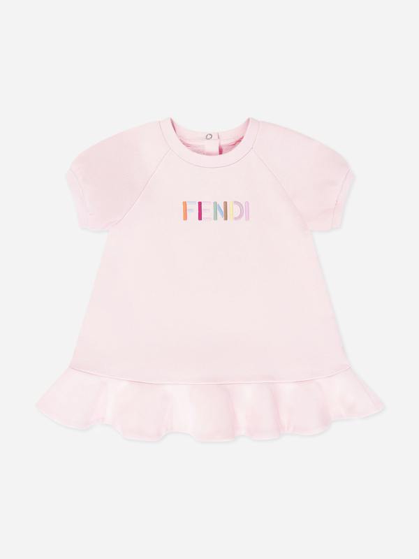 Fendi Kids Fendi Baby Girls Logo Sweater Dress in Pink