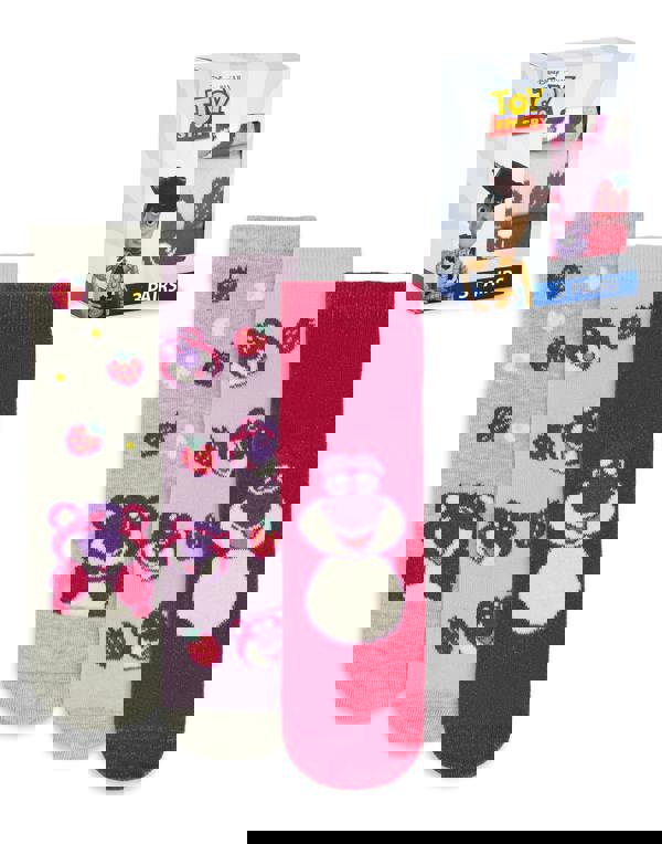 Disney Toy Story Girls Pink Lotso Calf Socks Set of 3