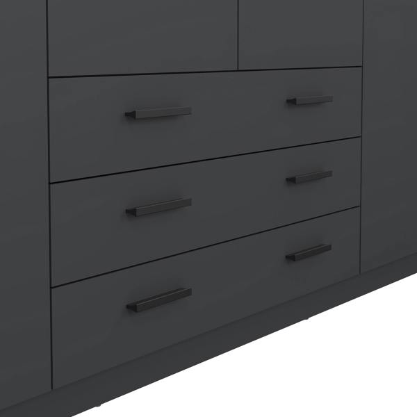 Furniture To Go Sprint Wardrobe with 4 Doors + 3 Drawers in Matt Grey