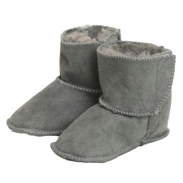Eastern Counties Leather Childrens/Kids Sheepskin Touch Fastening Slipper Boots - Grey - 