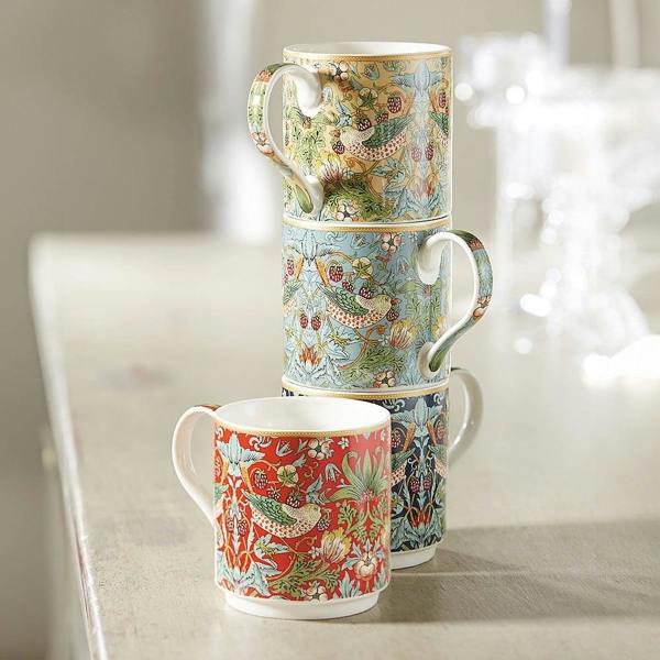 Museum Selection4 Strawberry Thief Stacking Mugs