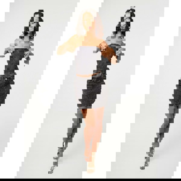 Pink Vanilla Diamante Denim Bandeau Top