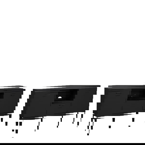 Furniture To Go Media TV Unit with 2 Doors 1 Drawer in Black