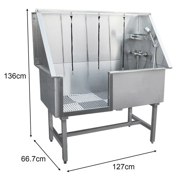 Monstershop Dog Grooming Bath Steel Pet Wash Station 600mm