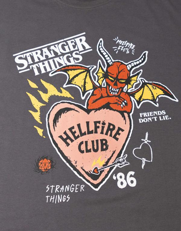Stranger Things Womens Grey Logo Short Sleeve Long Leg Pyjama Set