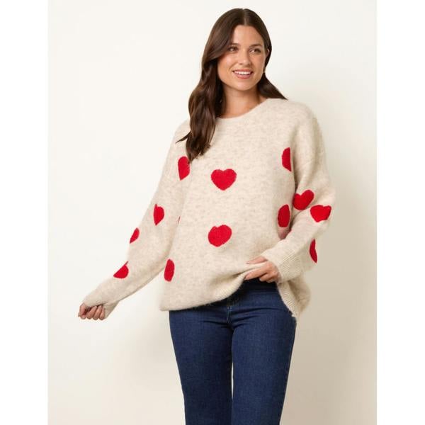 Blue Vanilla Heart Crew Neck Knit Jumper