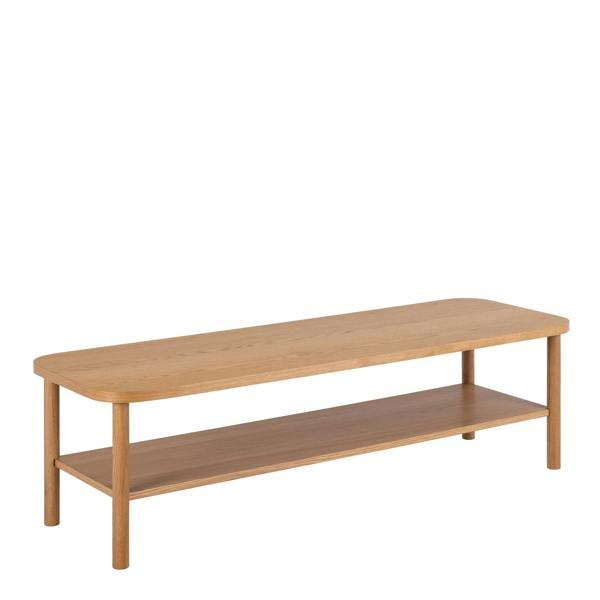 Wyld Haus Bermudas Natural Oak Wood Rectangular Coffee Table Bottom Shelf