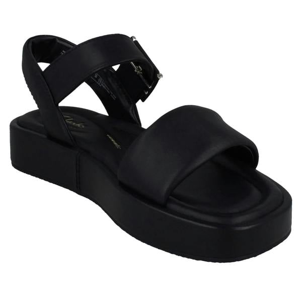 Clarks Ladies Clarks Square Toe Flatform Sandals Alda Strap