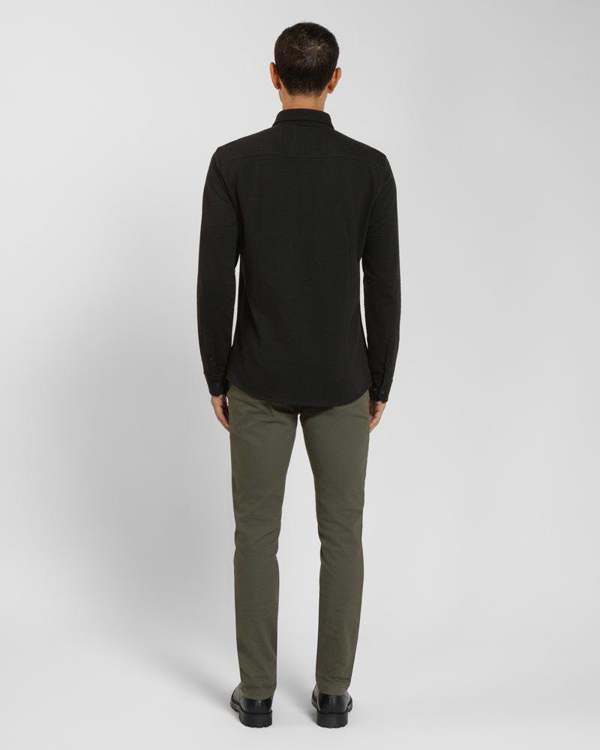Steel & Jelly Textured Long Sleeve Jersey Shirt