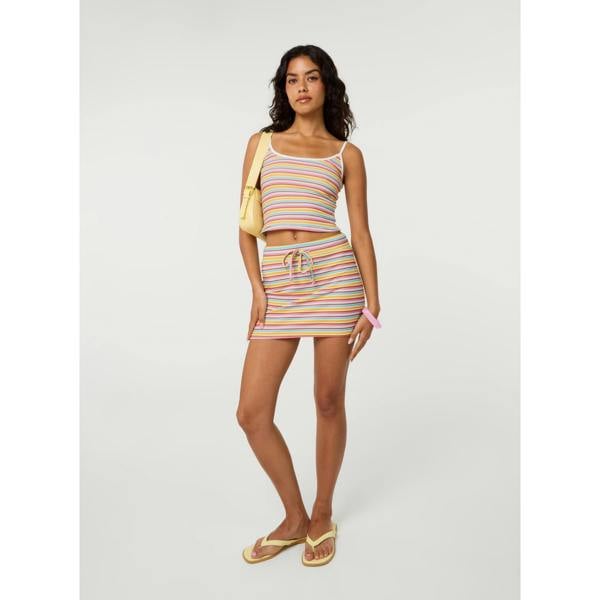Pink Vanilla Multi Stripe Tie Skirt
