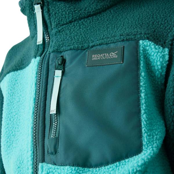 Regatta Childrens/Kids Frankie Colour Block Fleece Jacket - Mediterranea/Turquoise - 