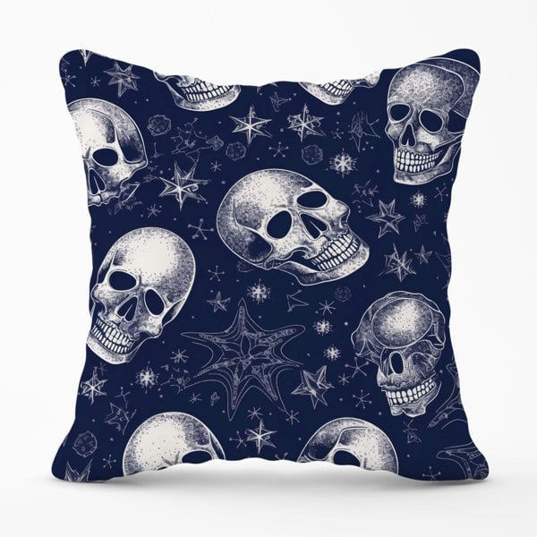 Warren Reed Evening Skulls And Stars Cushions