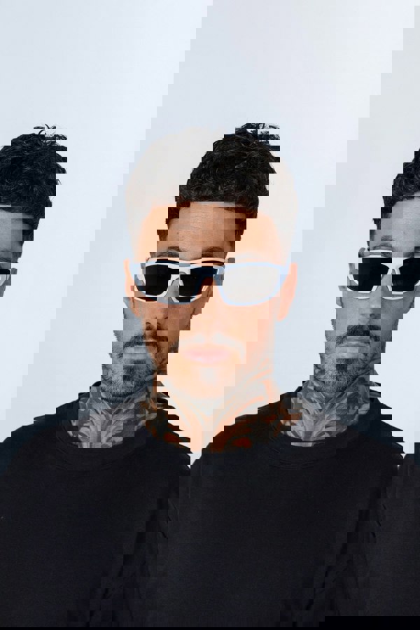 SVNX Outdoor Racer Sunglasses in White Black with Hard Case