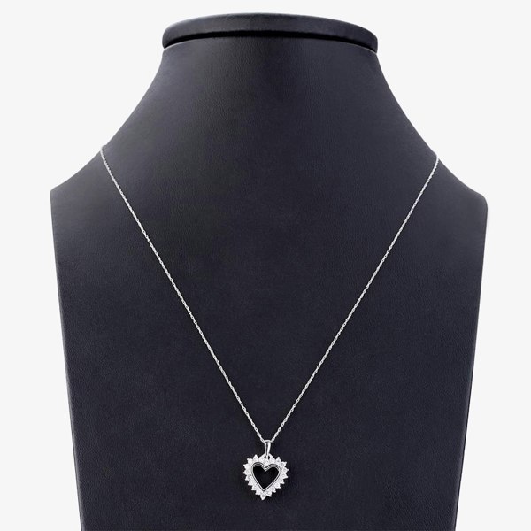 T. H. Baker 9ct White Gold 0.50ct Open Heart Pendant TH0121805