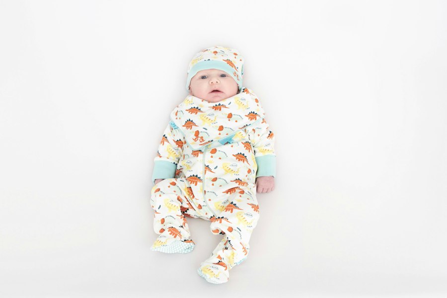 Luca and Rosa Baby grow dino print