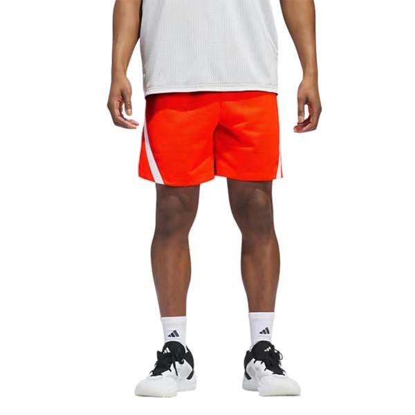 Adidas Mens Polyester 3 Stripes Football Shorts - Solar Red - 