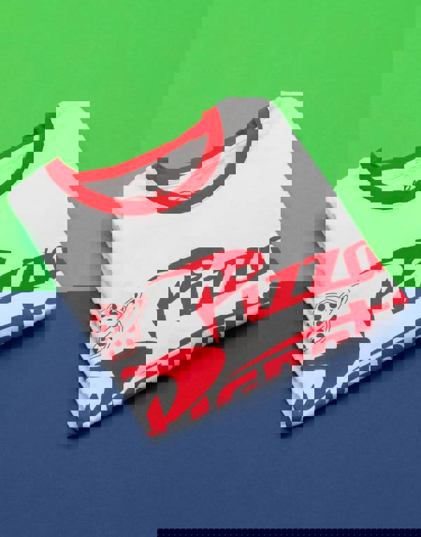 Disney Mens White Pizza Planet Logo Short Sleeved T-Shirt