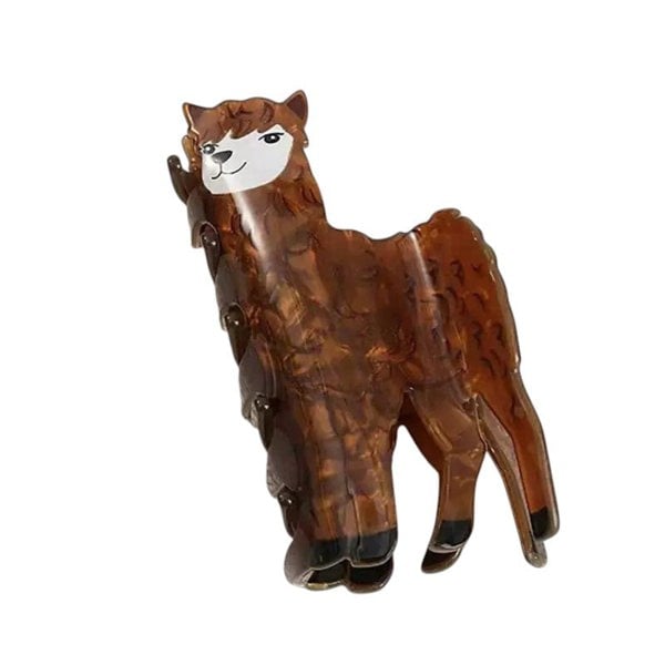 Gold Trip Llama Claw Clip