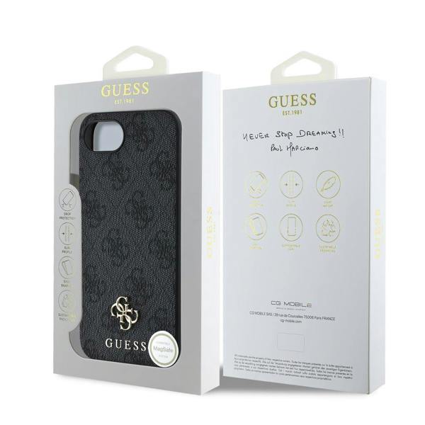 Guess PU 4G Metal Small Logo Case for iPhone 16e 6.1" Grey - GUHMPSE4P4SM4MK