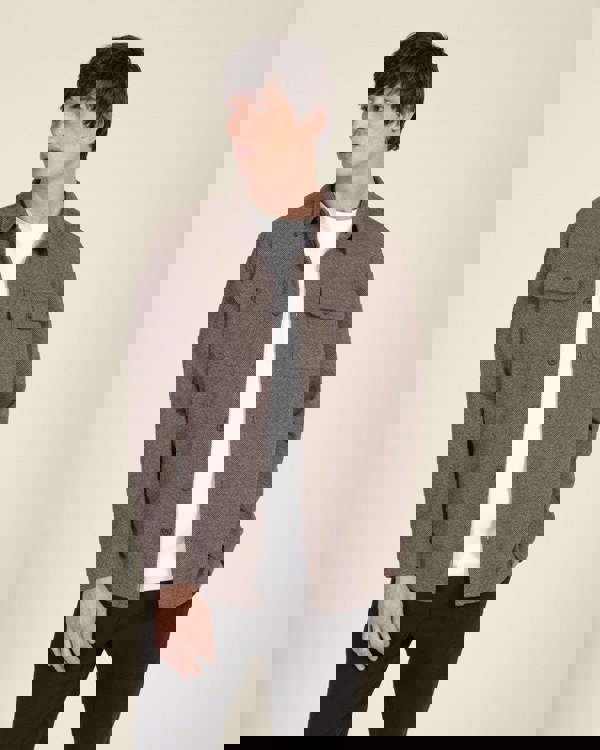 Larsson & Co Herringbone Jersey Casual Overshirt