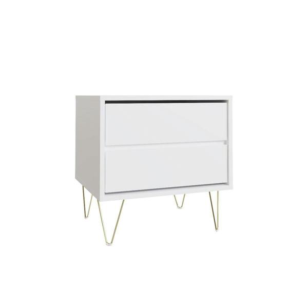 Timber Art Design Monaco Bedside Table 2 Drawer White