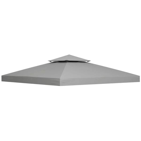 Light grey double-tier gazebo top cover with peaked canopy panels