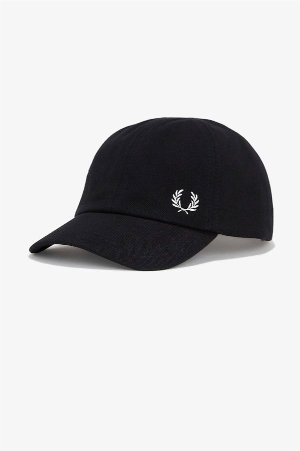 Fred Perry Pique Classic Cotton Cap - Black/White