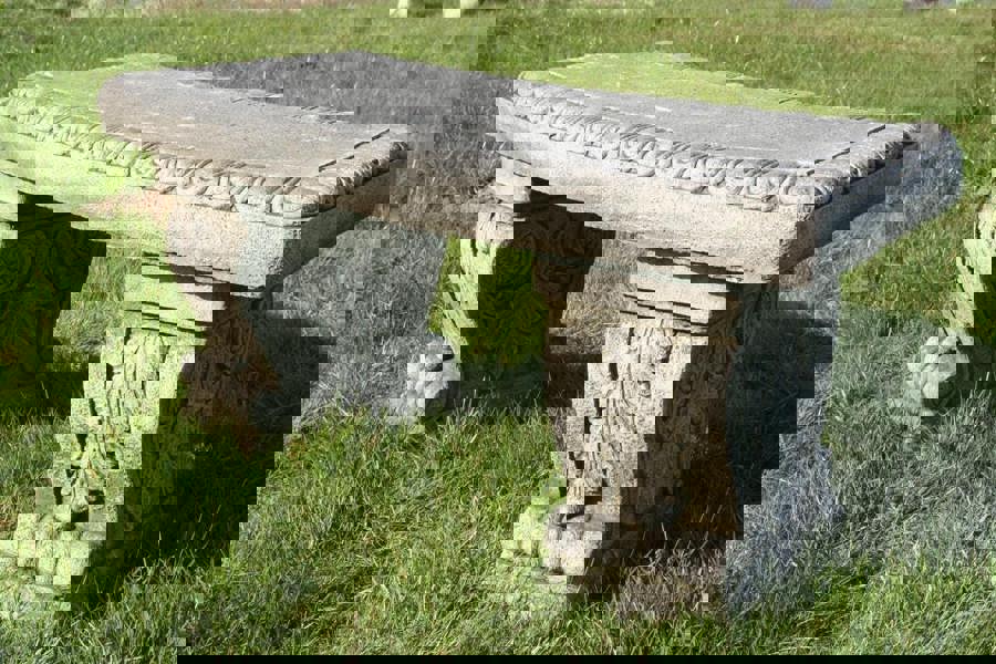 Superb Classic Stone Cast Garden Bench
