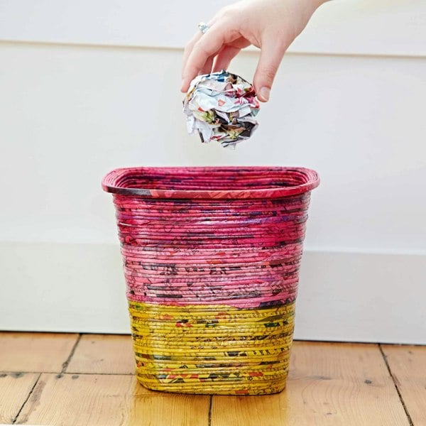 Paper High Recycled Newspaper Waste Paper Basket