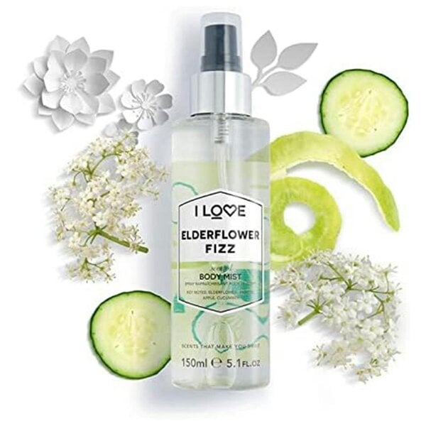 I LOVE Elderflower Fizz Body Mist, 150ml