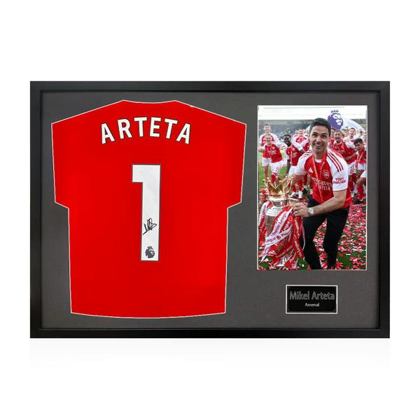 Mikel Arteta Signed Arsenal Champions Shirt Classic Frame