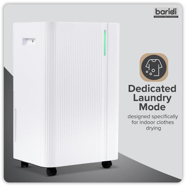 Dellonda Baridi Dehumidifier with Digital Display & 24hr Timer 20L White - DH148