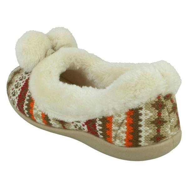 Rose Bank Ladies Rose Bank Memory Foam Aztec Print Pom Pom Slippers Lizzy