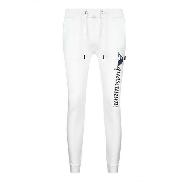 Aquascutum Mens Logo Jogging Bottoms - White