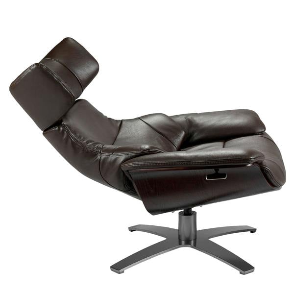 Angel Cerdá Chocolate Brown Leather Swivel Recliner Armchair 5022