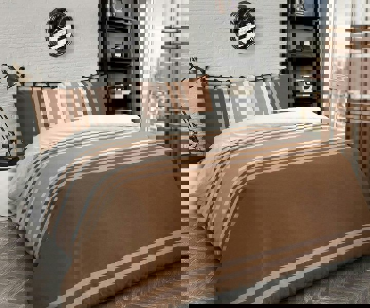 Velosso Tonal Printed Cotton Blend Duvet Cover and Pillowcase Set